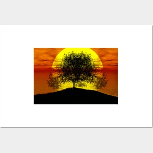 tree under the light of the sun2 Posters and Art